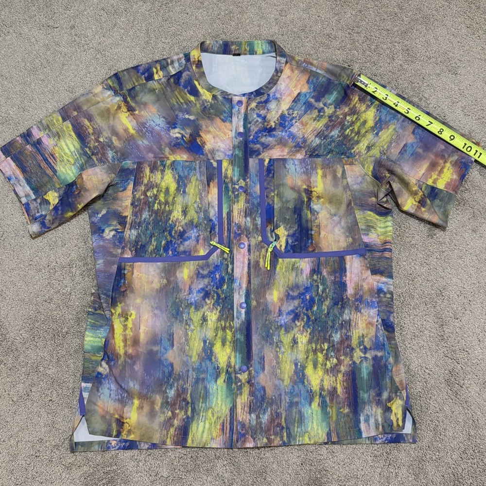Lululemon Water Repellent Hiking Short Sleeve Colorful Shirt Men's XL Tie Dye - Picture 3 of 8